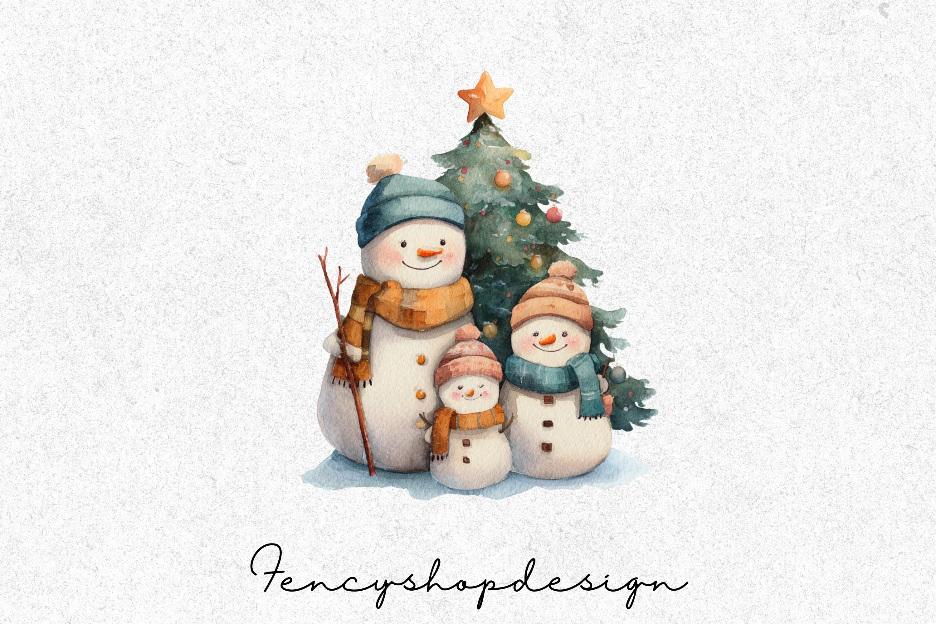Snowman Family Clipart Bundle