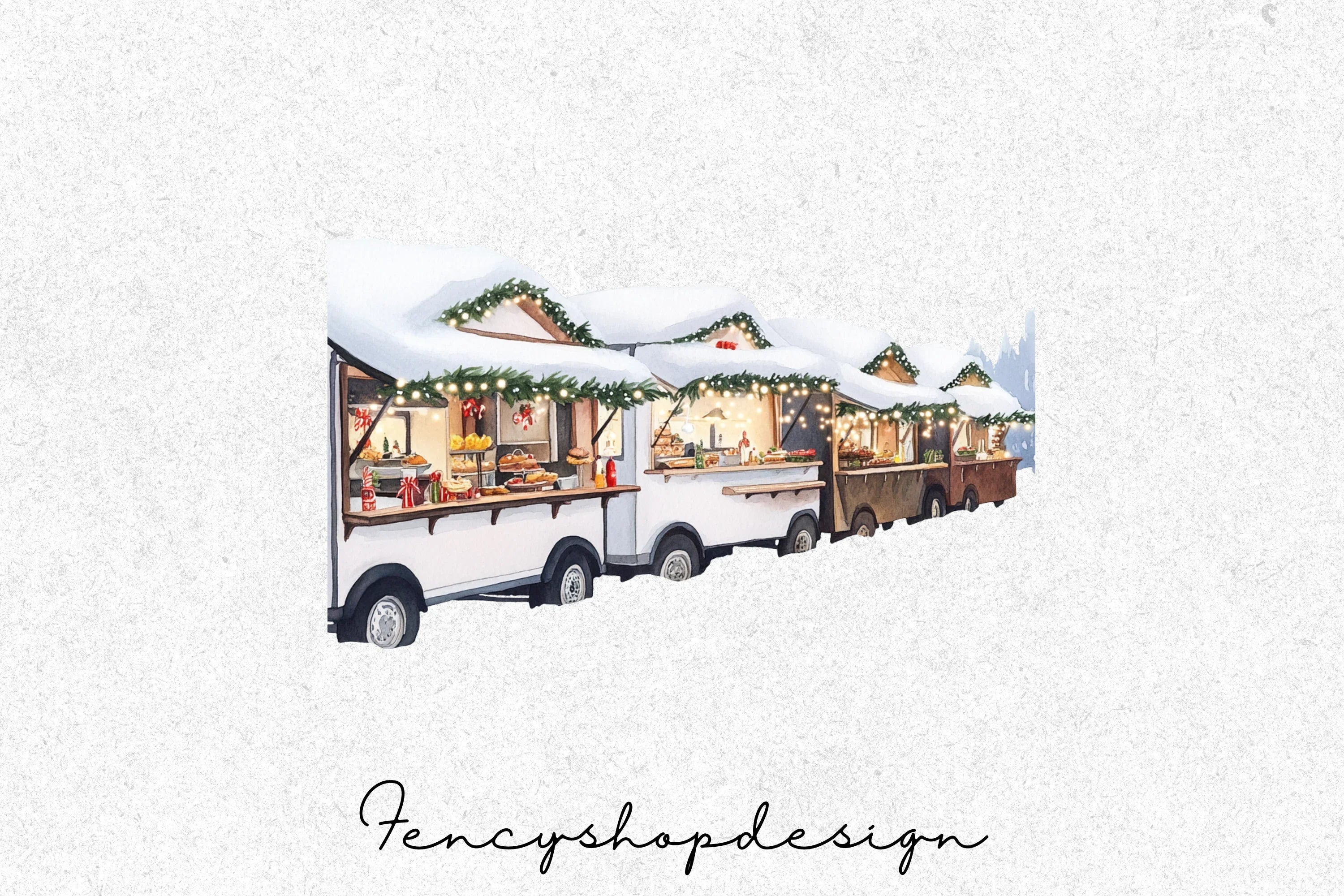 Christmas Food Truck Clipart Bundle