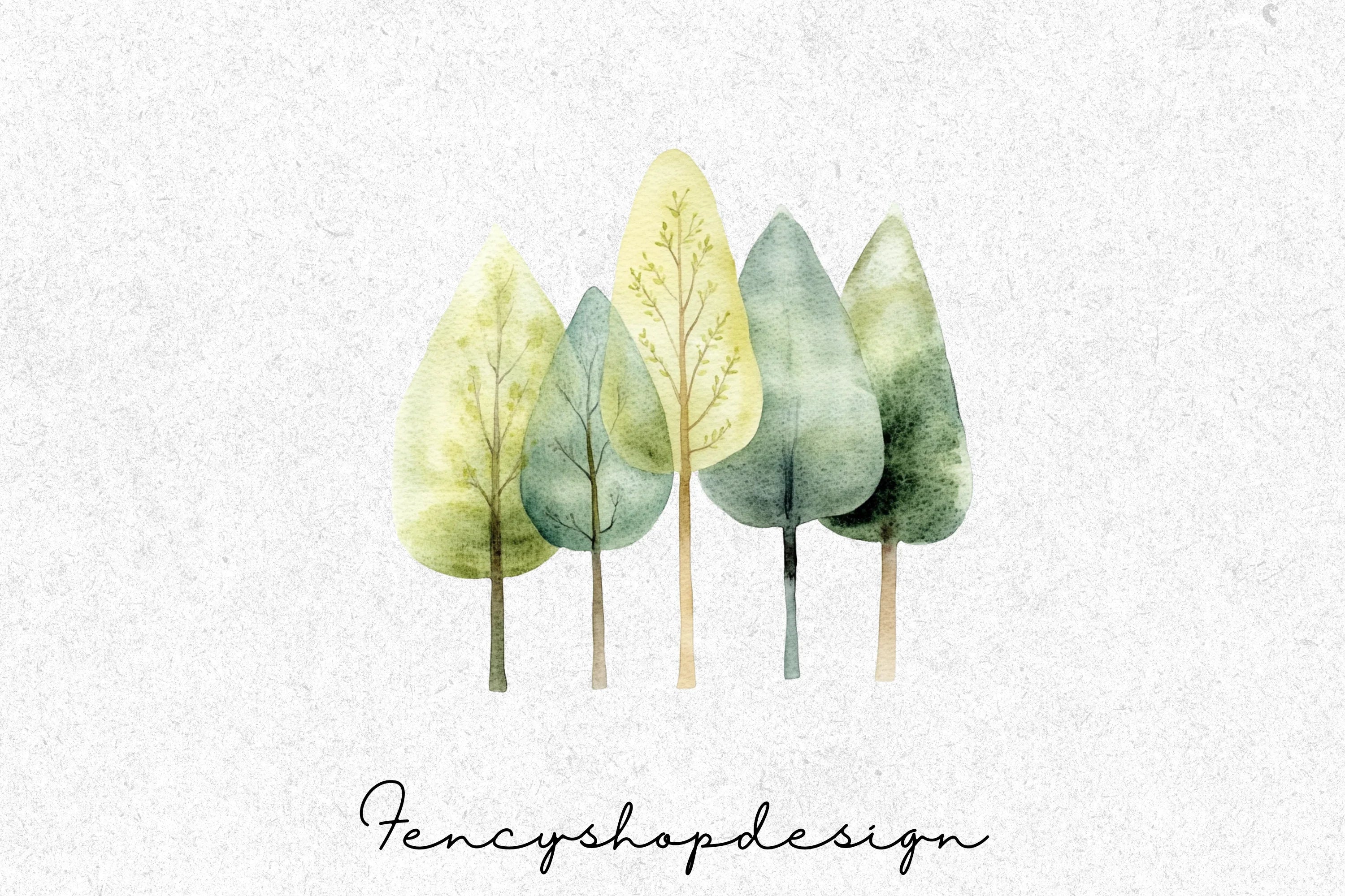 Forest Trees Clipart Bundle