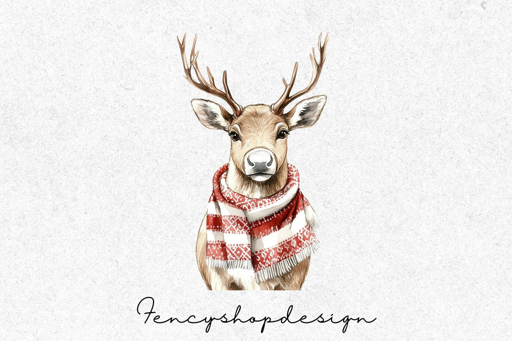 Adorable Reindeer Christmas Clipart Bundle