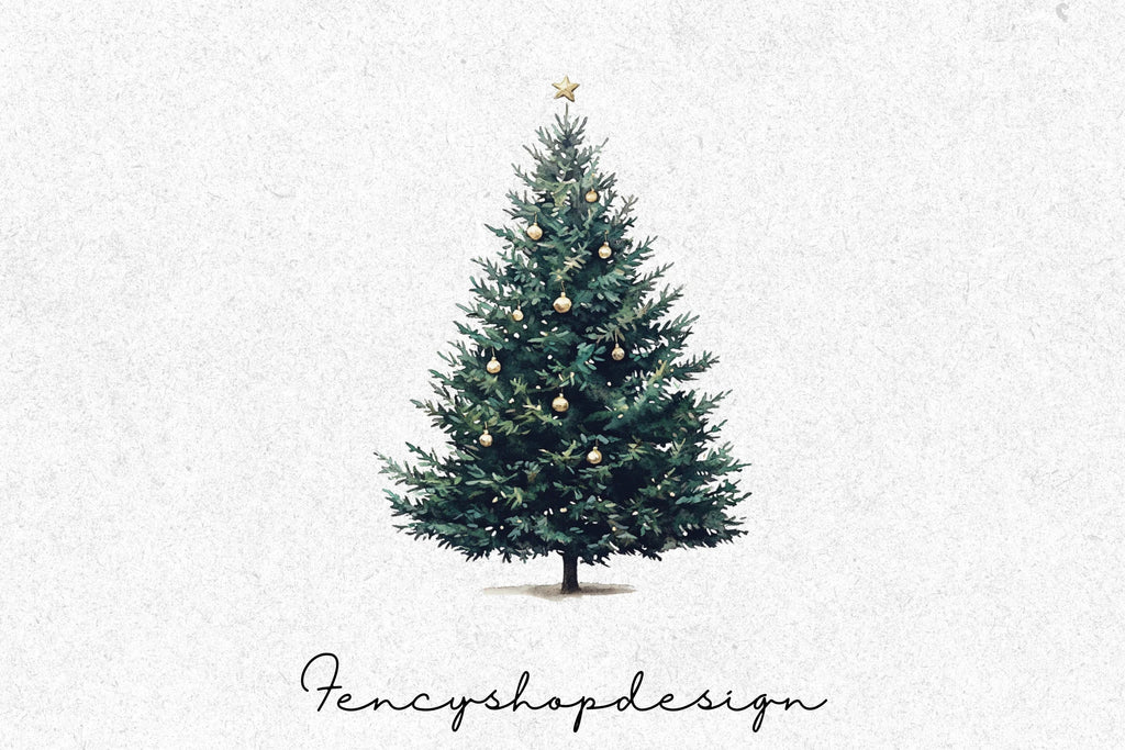 Festive Christmas Tree Clipart Bundle