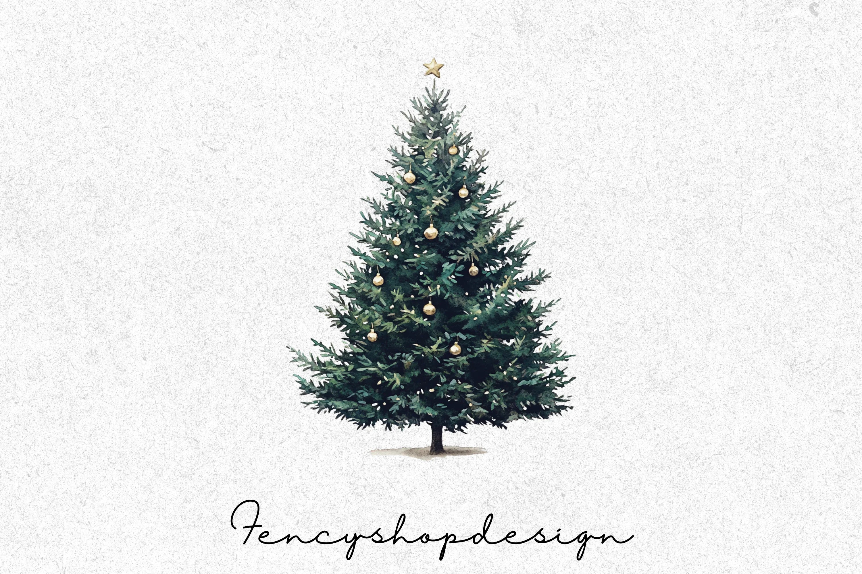 Festive Christmas Tree Clipart Bundle