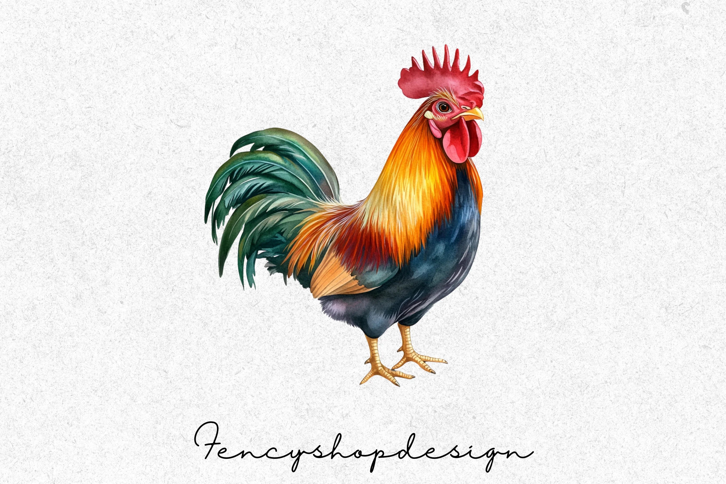 Vibrant Rooster Clipart Bundle