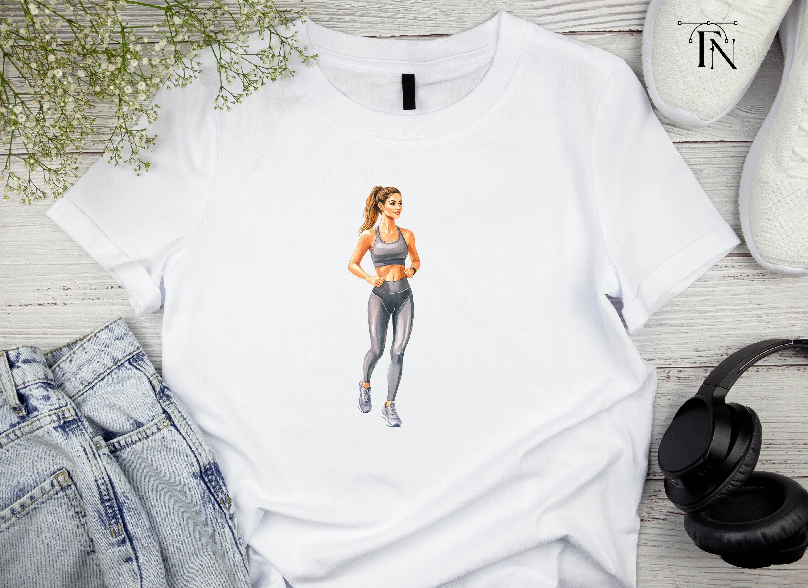 Female Runner Athletic Woman Clipart Bundle