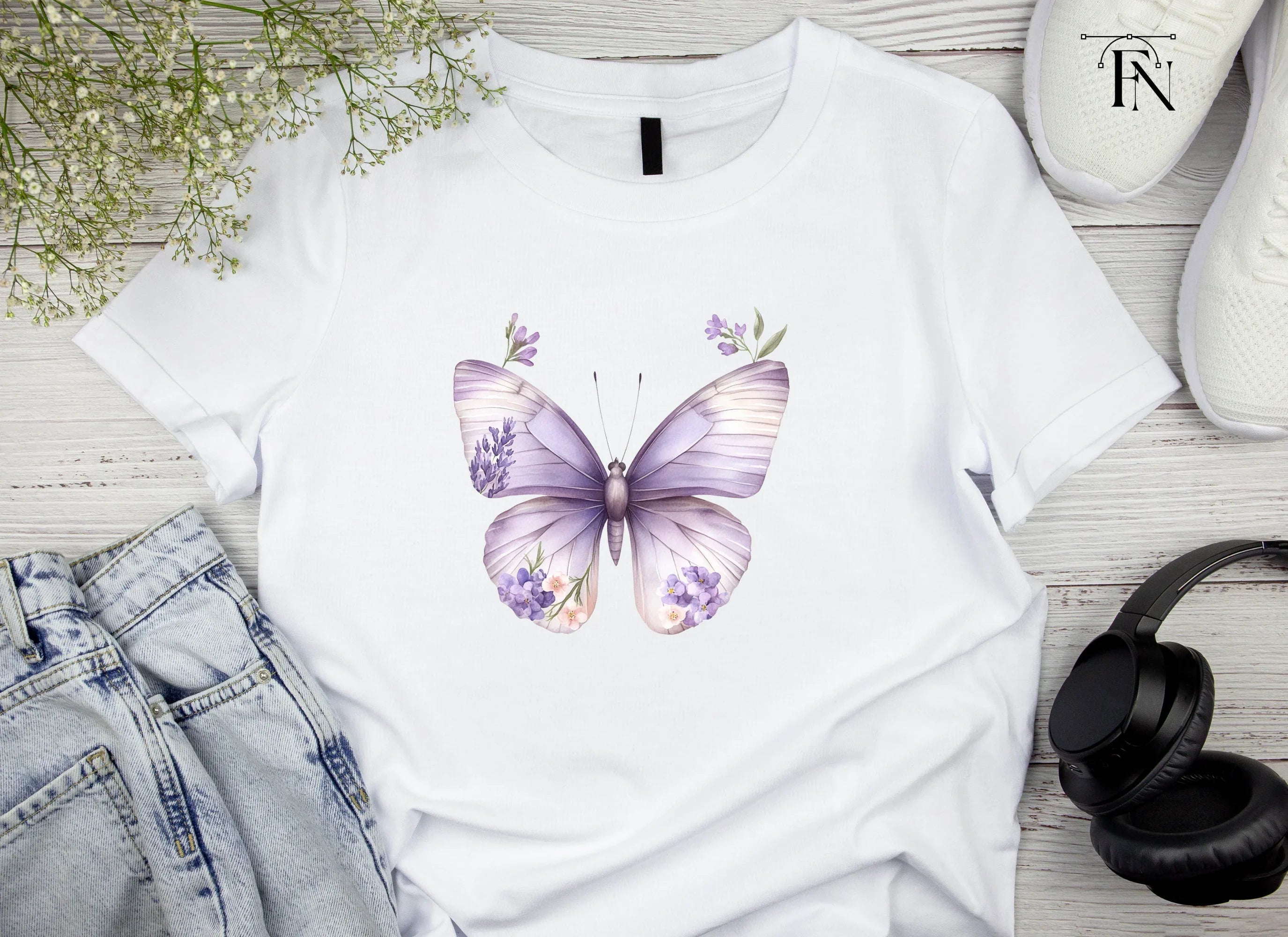 Butterfly Floral Wings Clipart Bundle