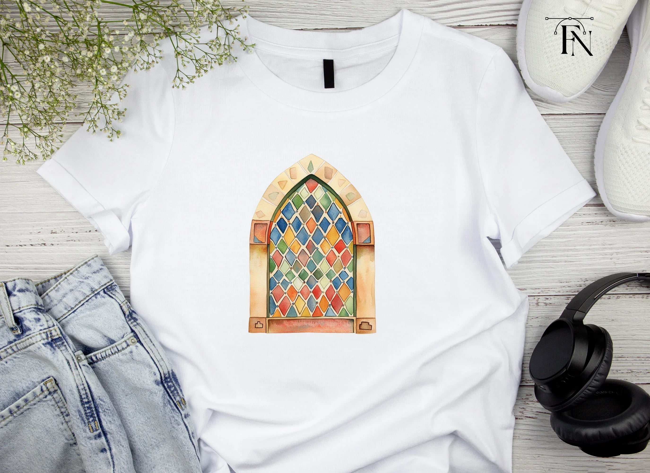 Gothic Stained Glass Window Clipart Bundle