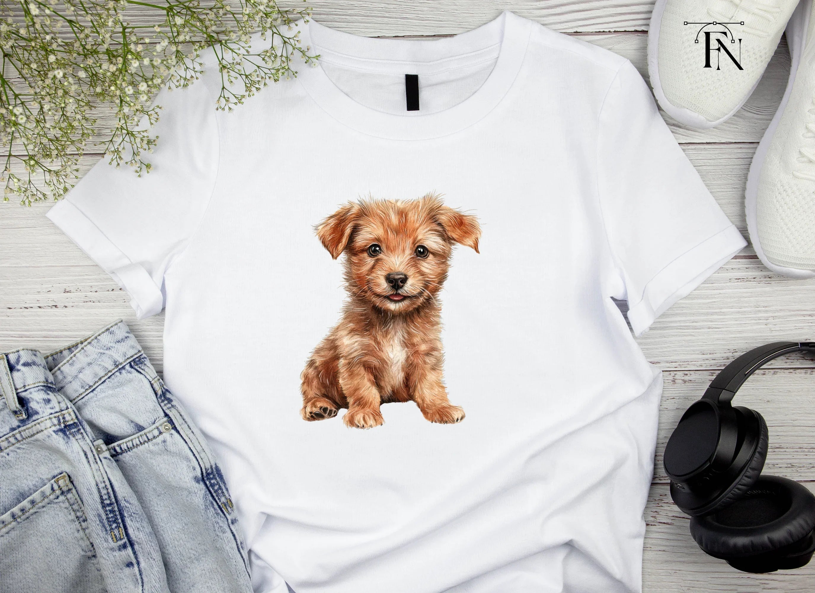 Adorable Brown Puppy Clipart Bundle