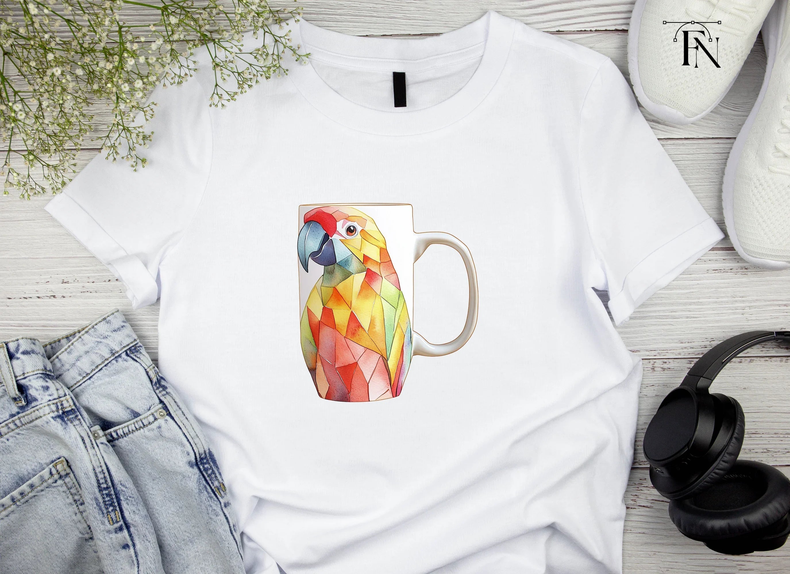 Geometric Parrot Clipart Bundle
