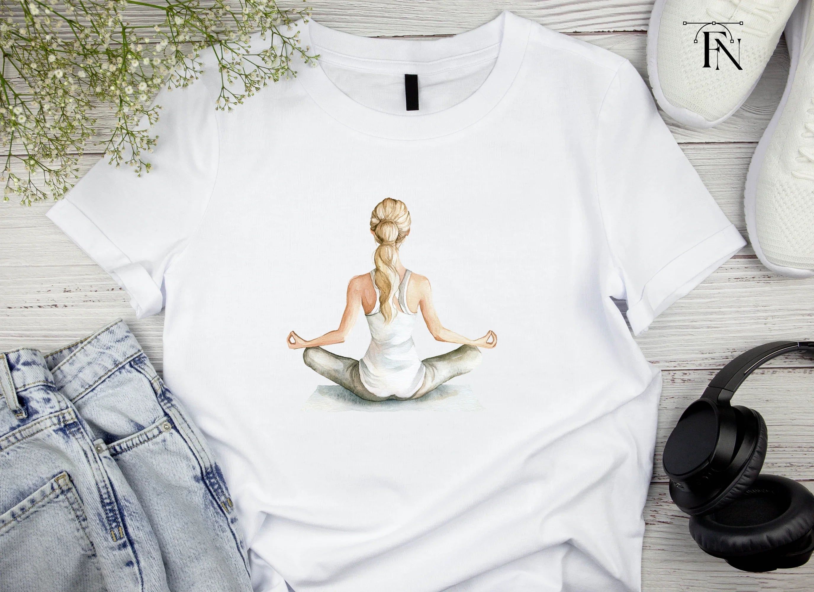Serene Yoga Woman Pose Clipart Bundle