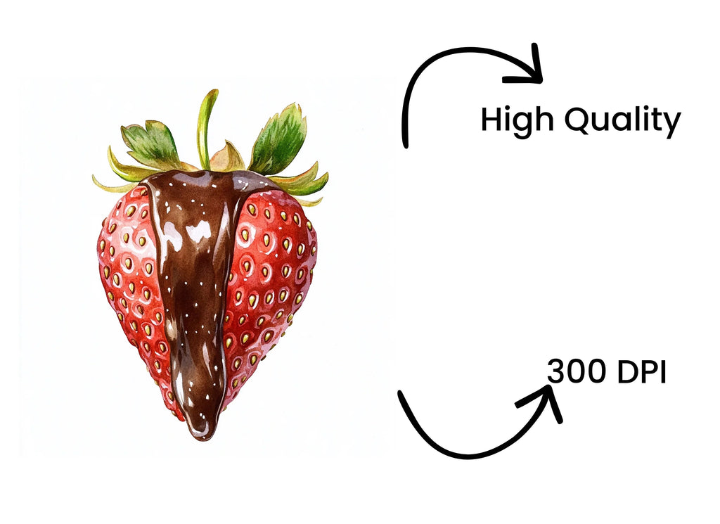 Chocolate Dipped Strawberry Clipart Bundle
