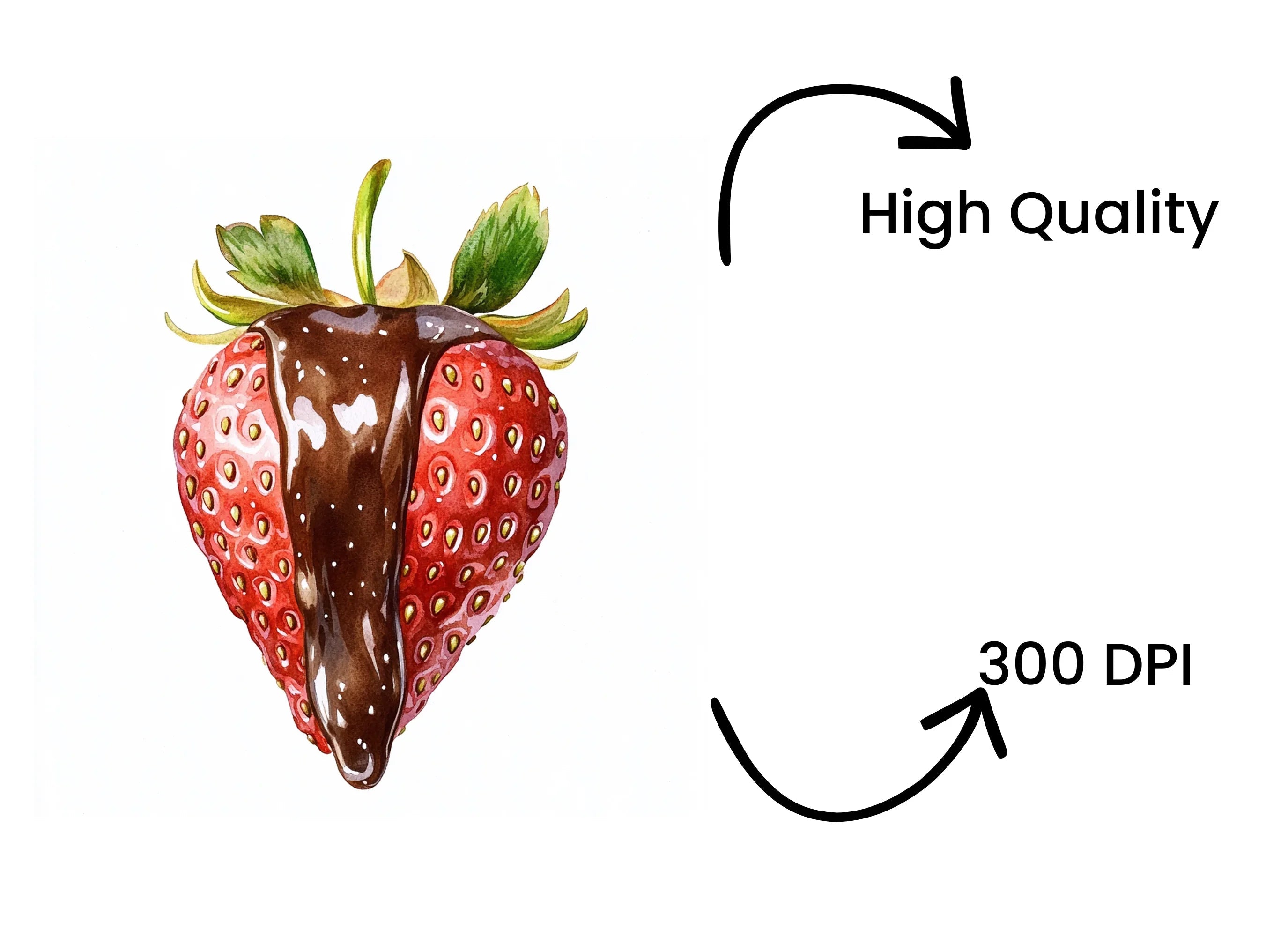 Chocolate Dipped Strawberry Clipart Bundle