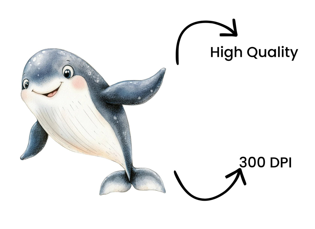 Cute Whale Duo Clipart Bundle