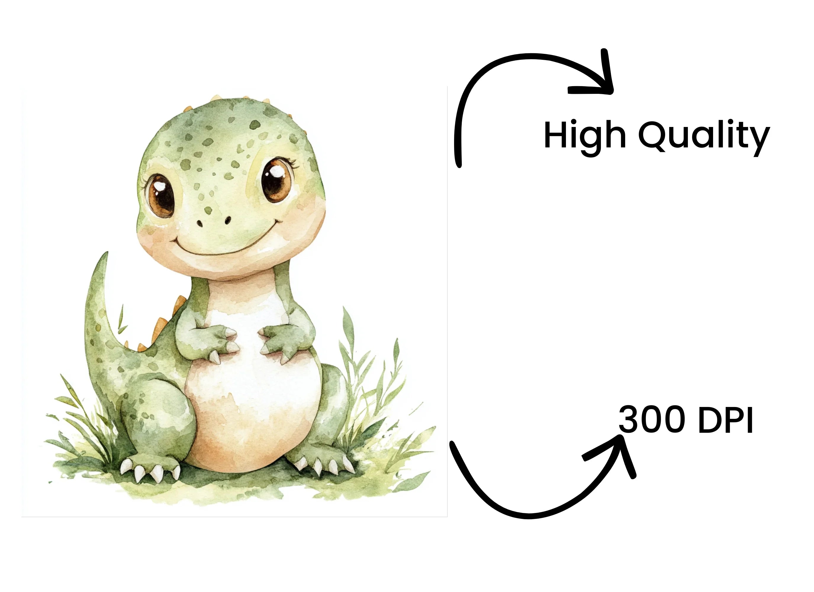 Green Baby Dinosaur Clipart Bundle