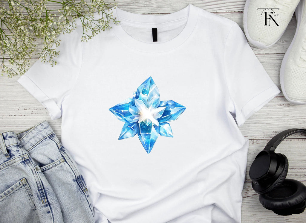 Sparkling Blue Crystal Star Clipart Bundle