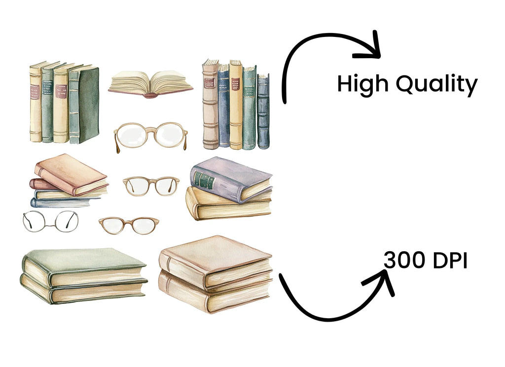 Books and Glasses Clipart Bundle