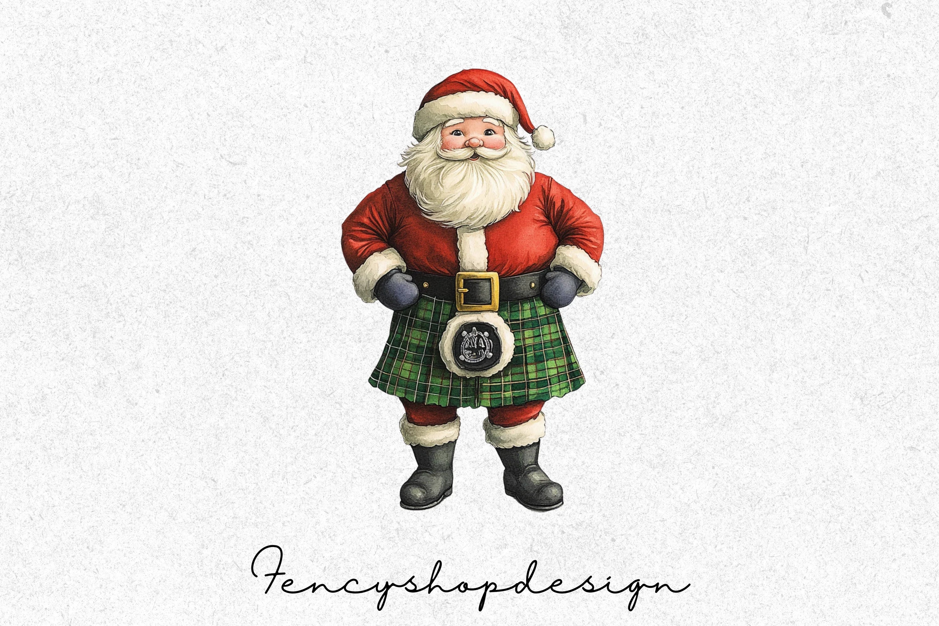 Scottish Kilt Santa Claus Clipart Bundle