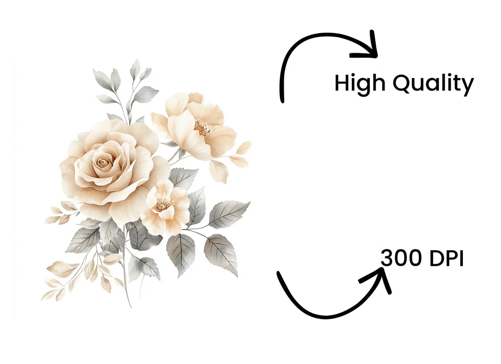 Delicate Rose Clipart Bundle