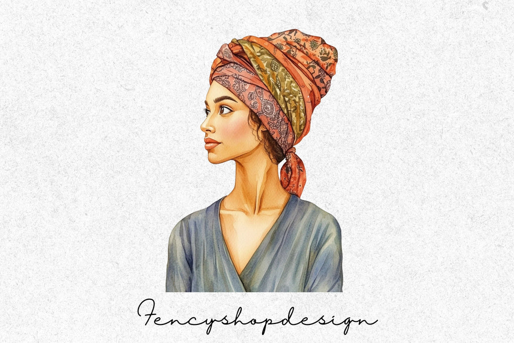 Diverse Women Turban Clipart Bundle
