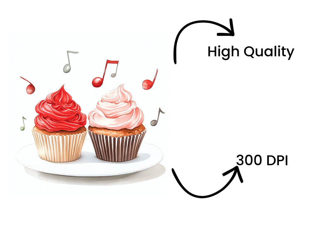 Musical Cupcakes Clipart Bundle