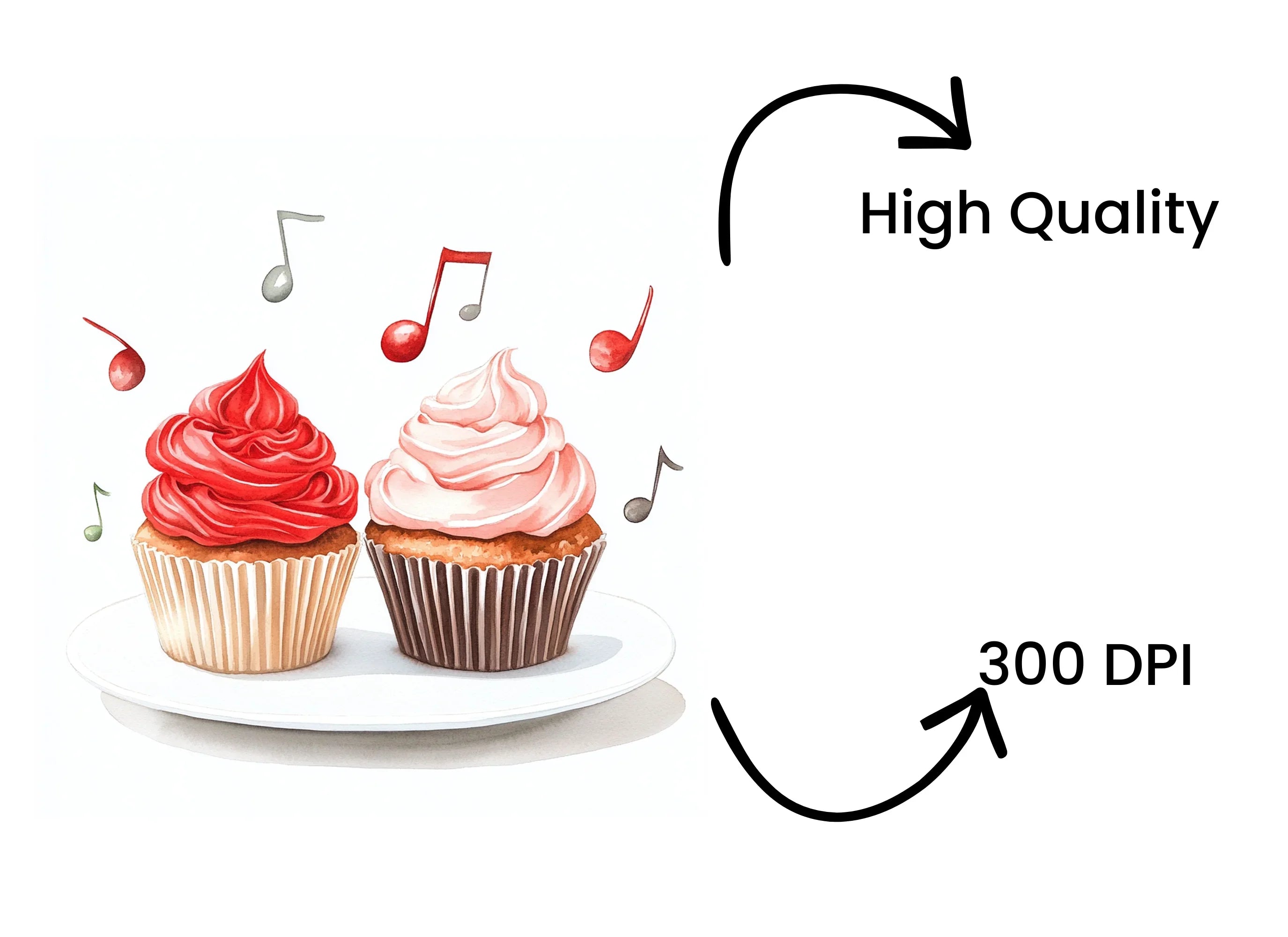 Musical Cupcakes Clipart Bundle