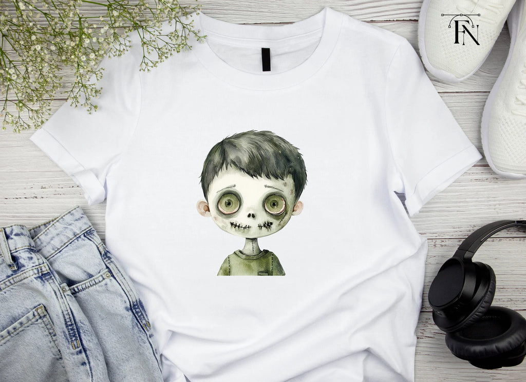 Zombie Boy Faces Clipart Bundle