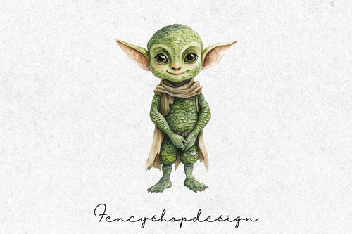 Adorable Green Fantasy Creature Clipart Bundle