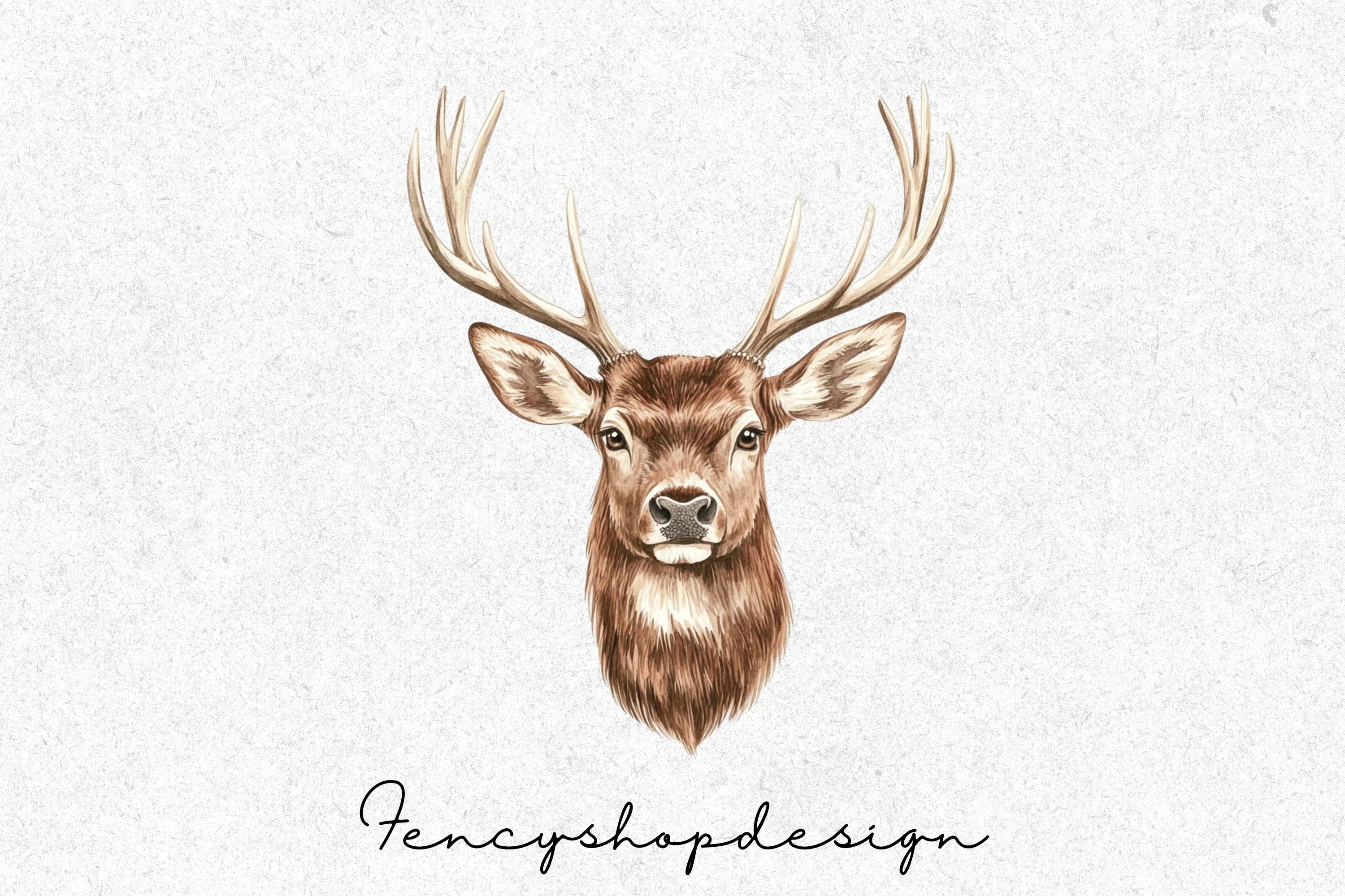 Majestic Deer Head Clipart Bundle