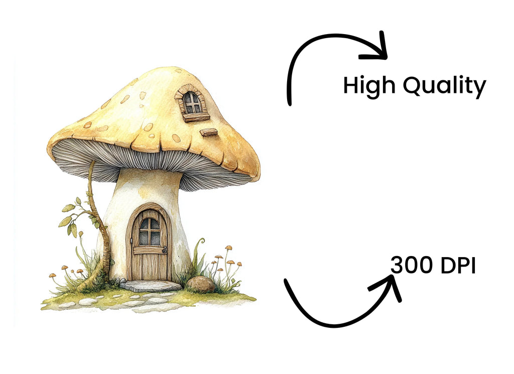 Charming Mushroom House Clipart Bundle