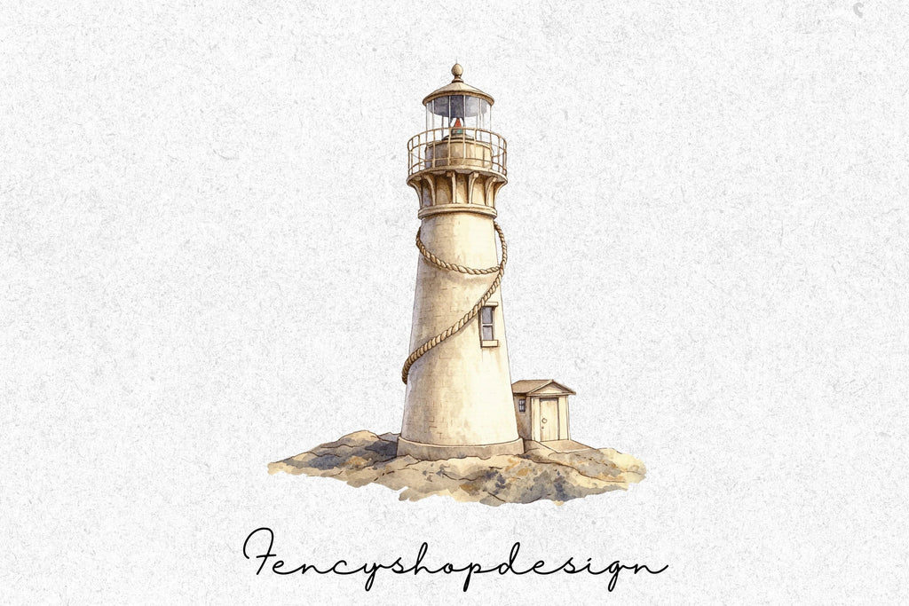 Rustic Lighthouse Clipart Bundle