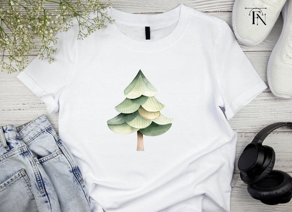 Cute Stylized Pine Tree Clipart Bundle