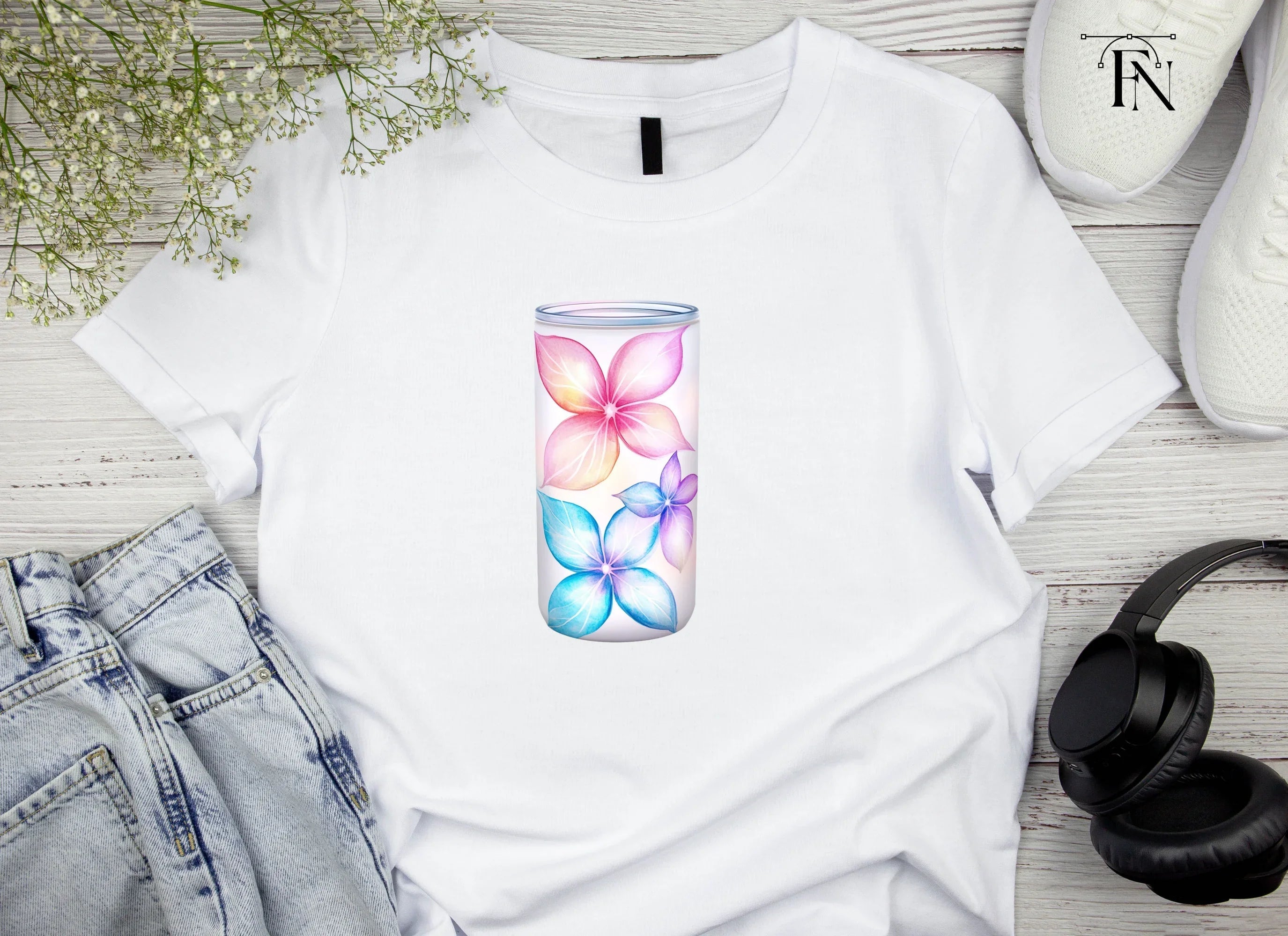 Floral Tumbler Clipart Bundle