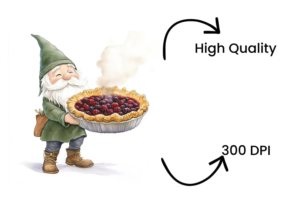 Gnomes Baking Berry Pie Clipart Bundle