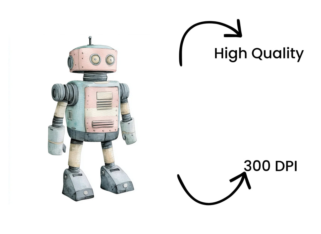 Vintage Style Robot Clipart Bundle