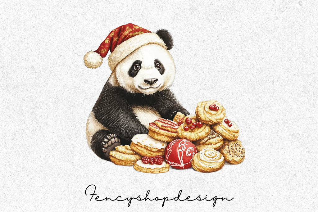Panda Baking and Cupcake Clipart Bundle