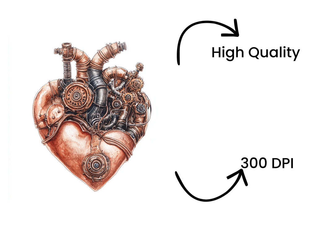 Steampunk Heart Clipart Bundle