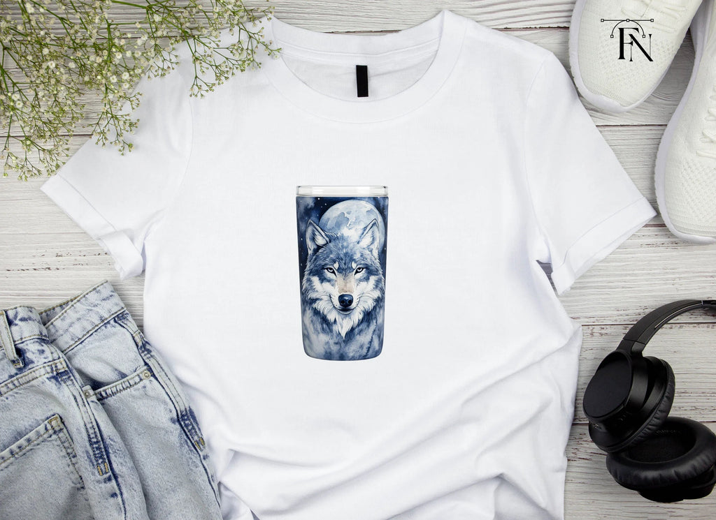 Blue Wolf Moon Tumbler Clipart Bundle