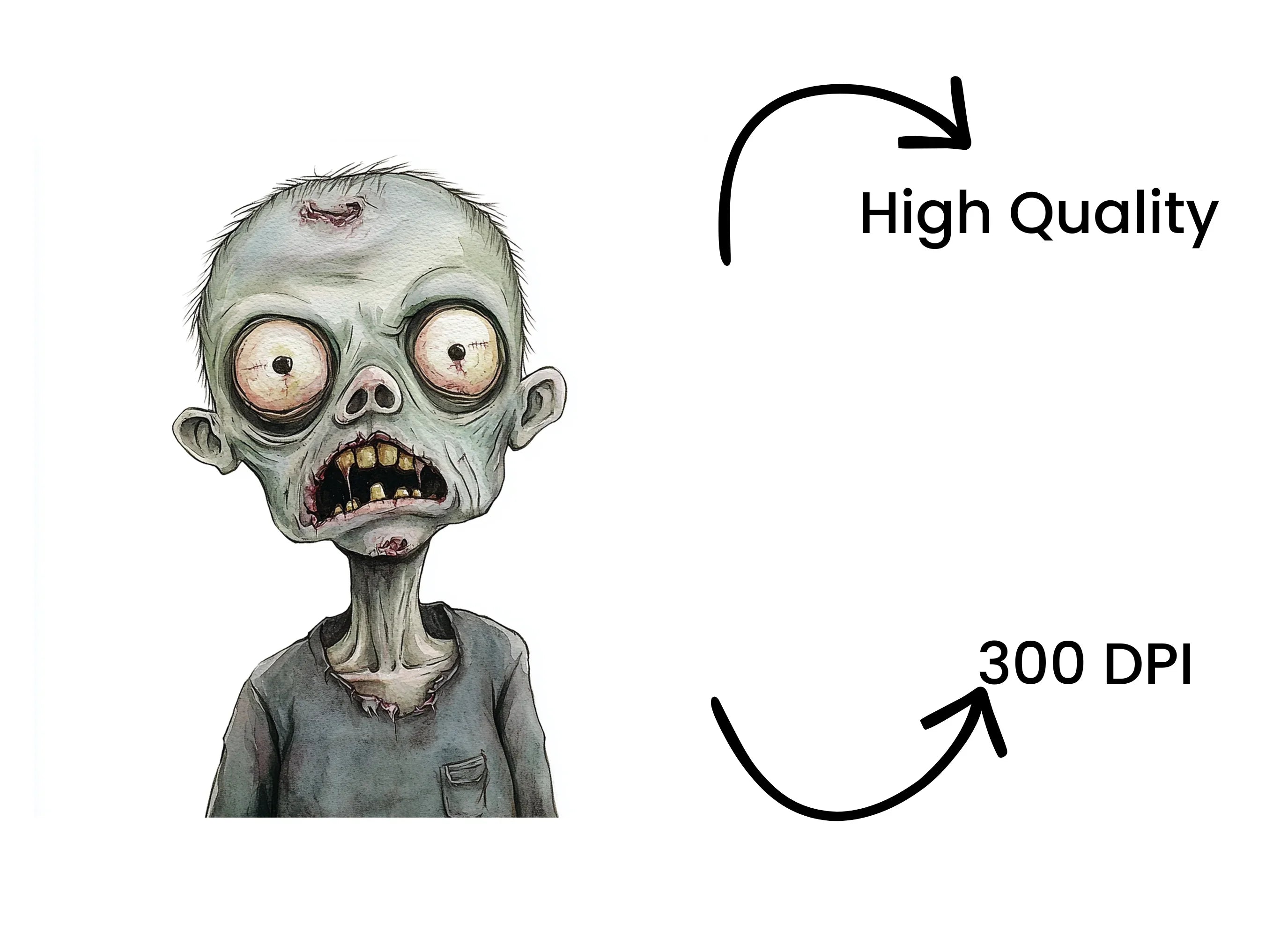 Creepy Zombie Boy Clipart Bundle