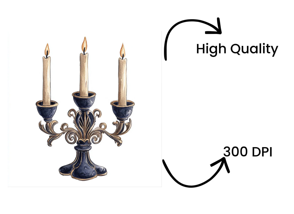 Vintage Candelabra Clipart Bundle