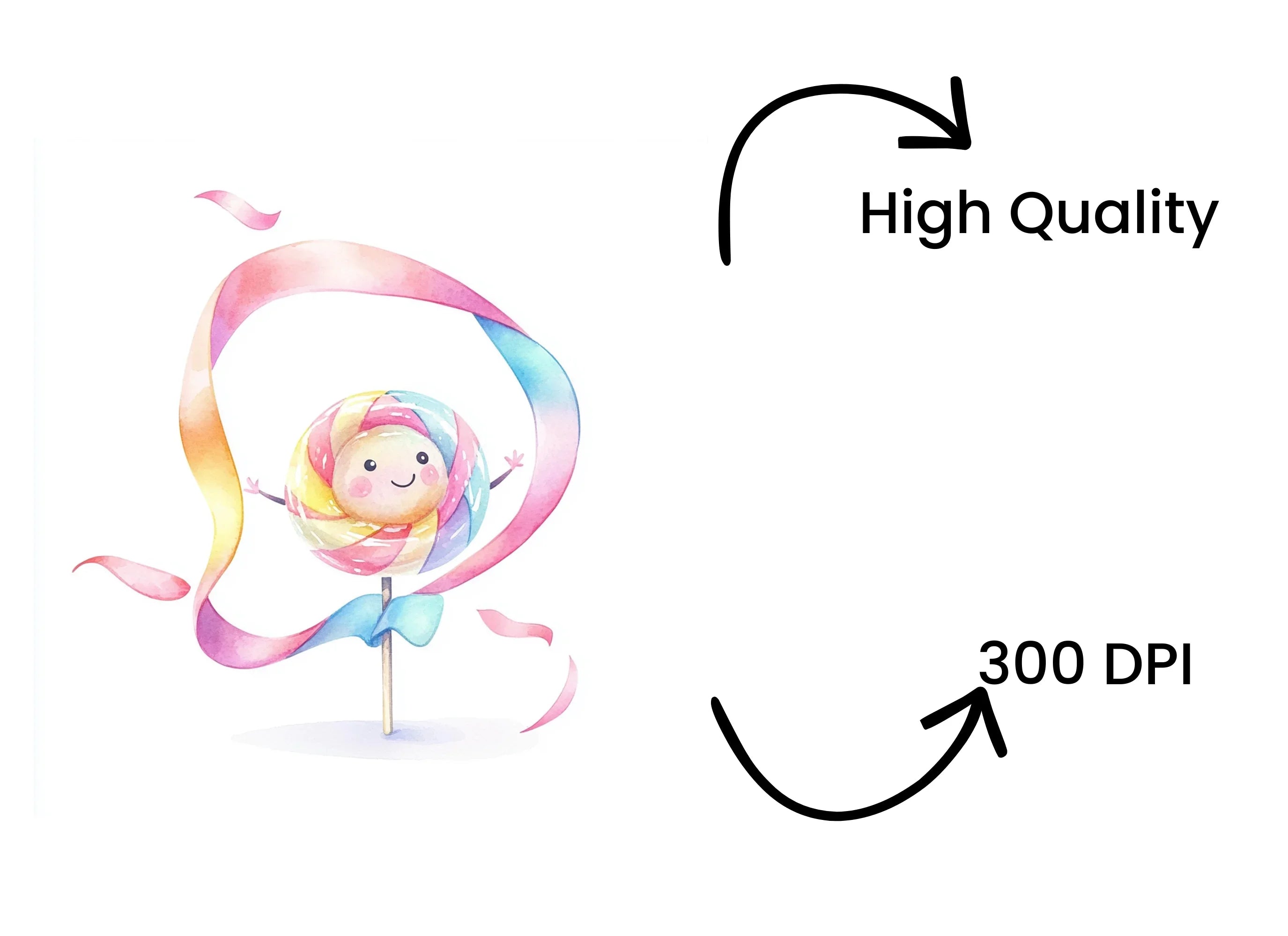 Whimsical Lollipop Characters Clipart Bundle
