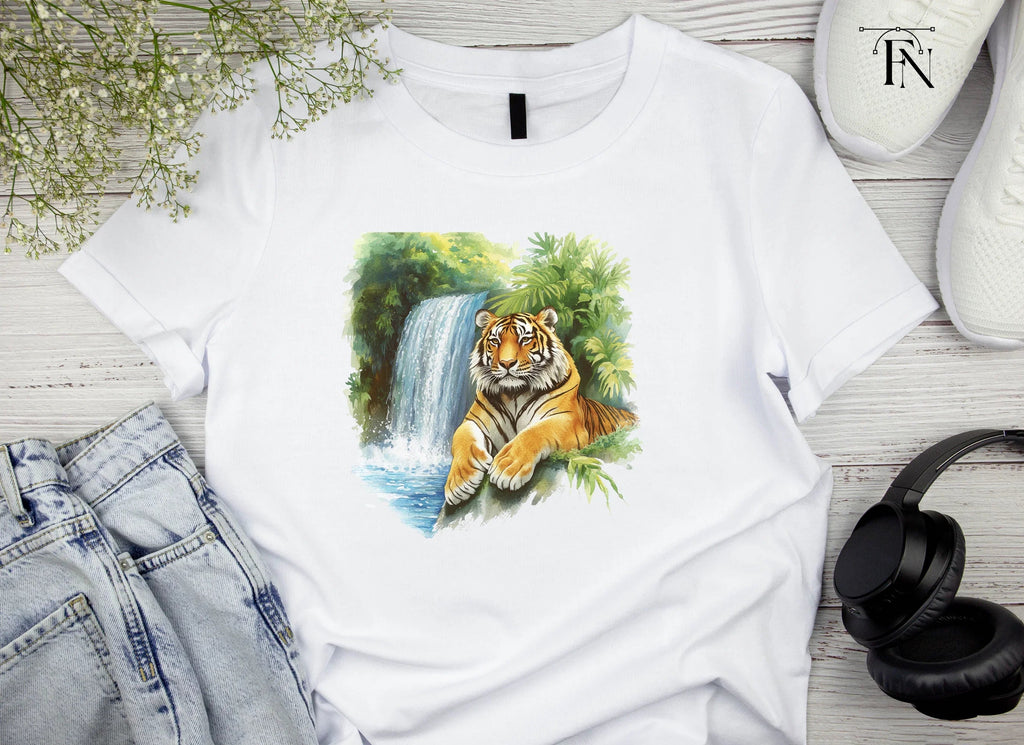 Majestic Tigers by Jungle Waterfall Clipart Bundle