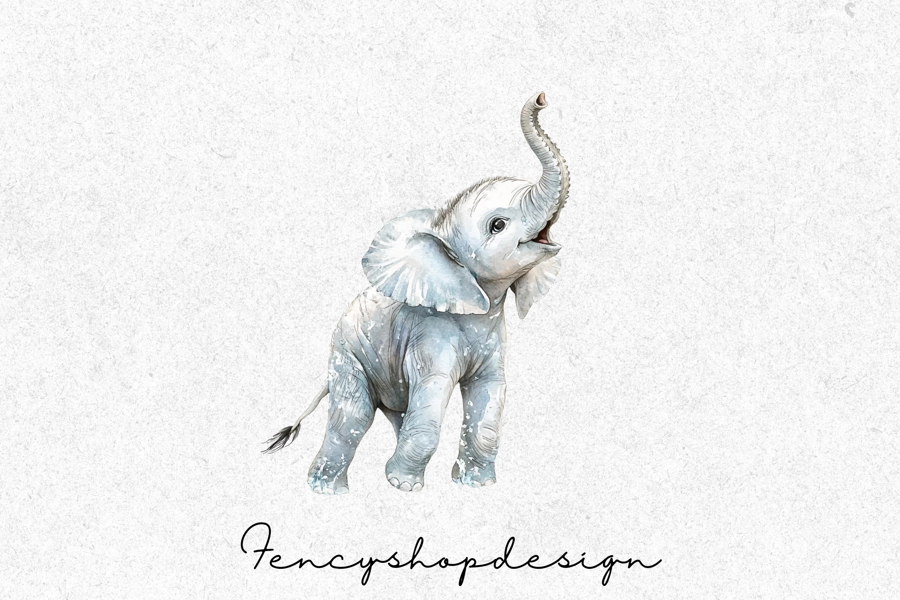 Adorable Baby Elephant Clipart Bundle