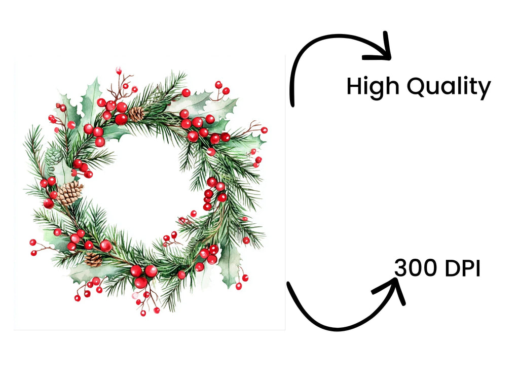 Christmas Wreaths Clipart Bundle