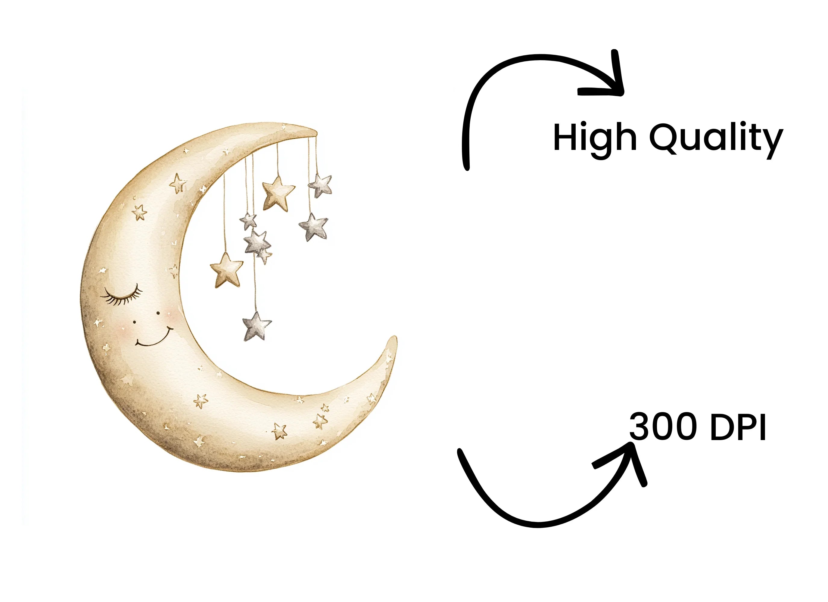 Moon and Stars Clipart Bundle
