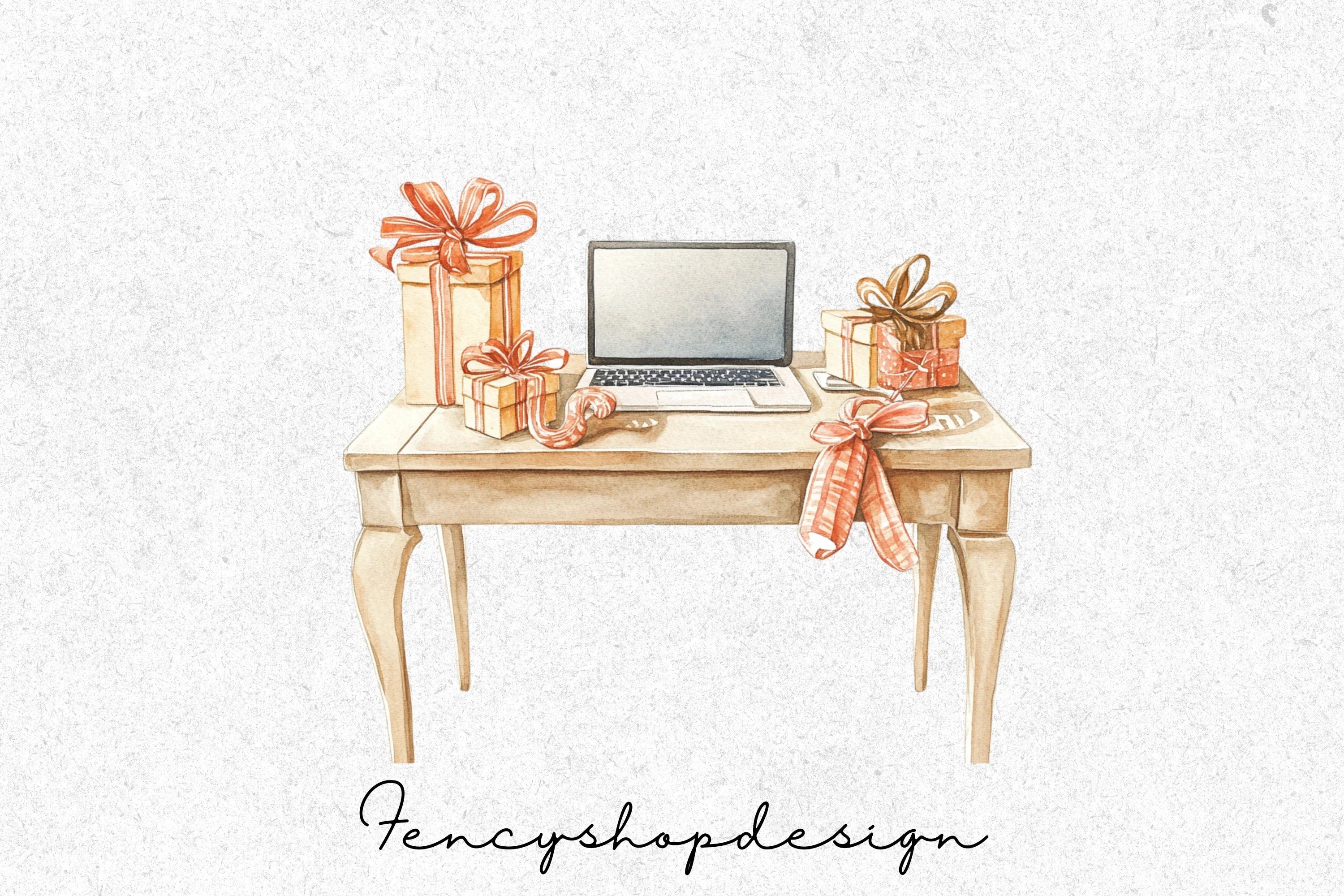 Christmas Desk Decor Clipart Bundle