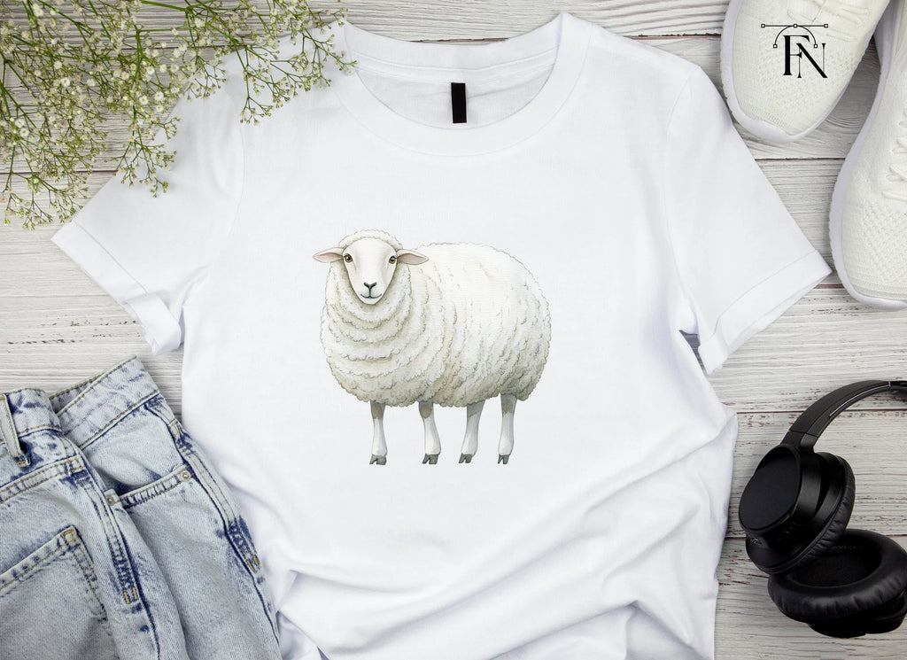 Adorable White Sheep Clipart Bundle