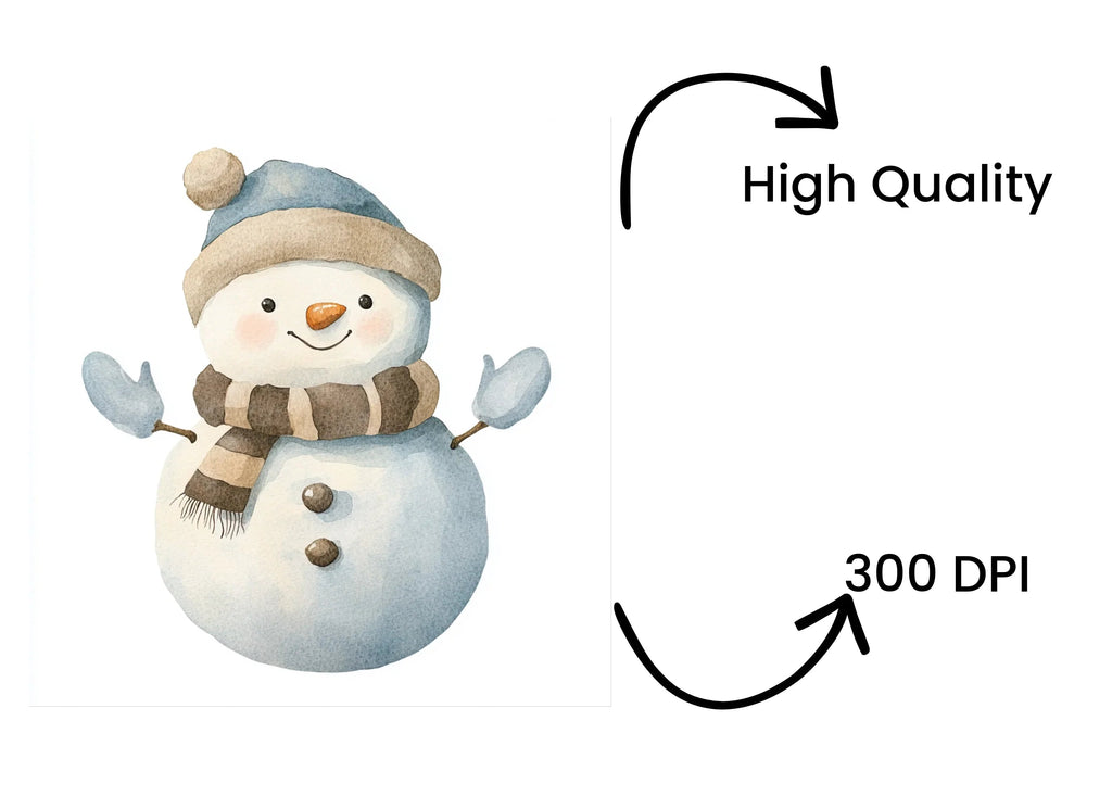 Warm Toned Snowman Clipart Bundle