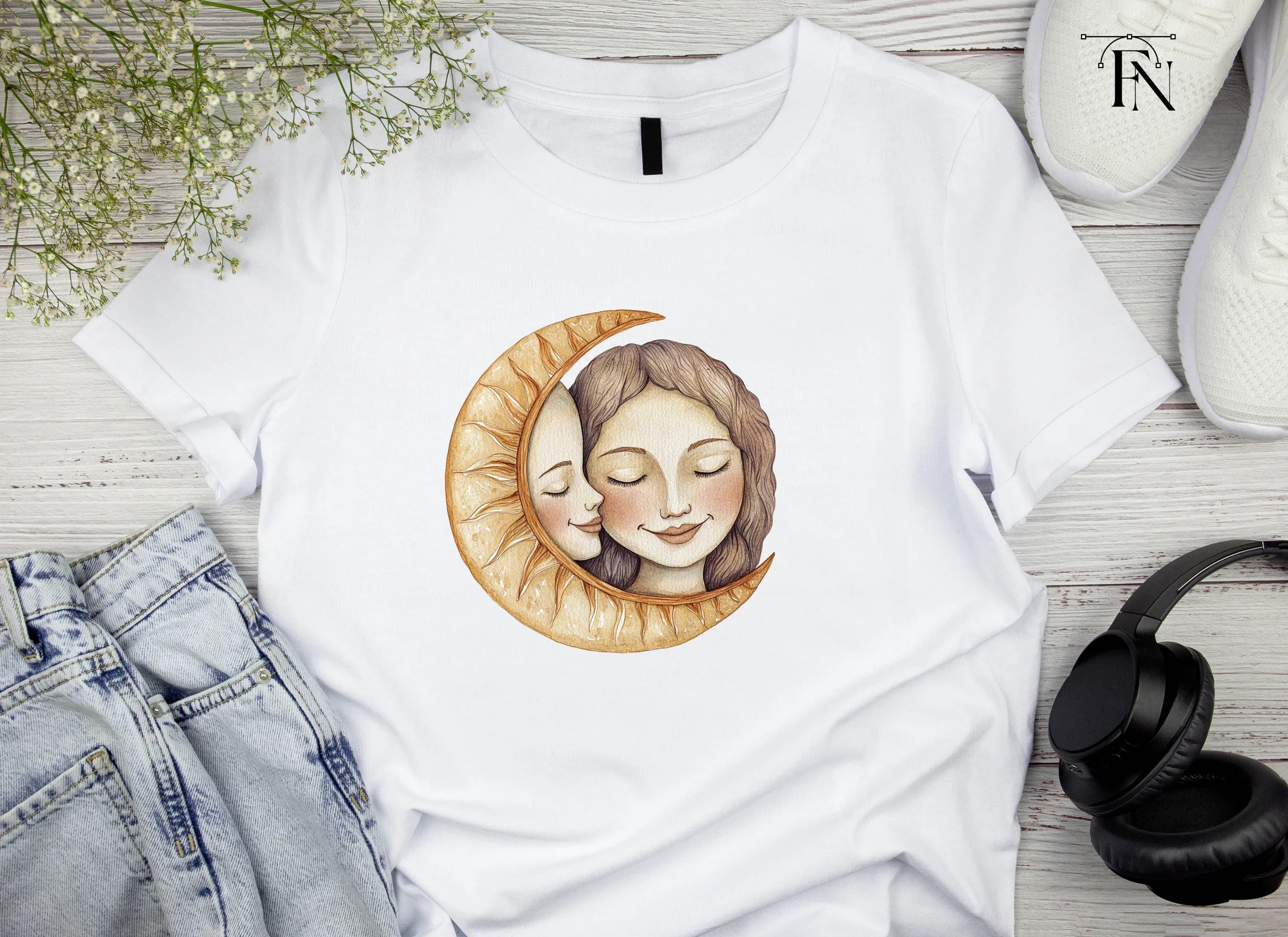 Sun and Moon Embrace Clipart Bundle