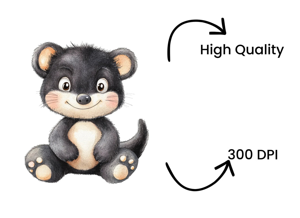 Cute Black Mouse Clipart Bundle