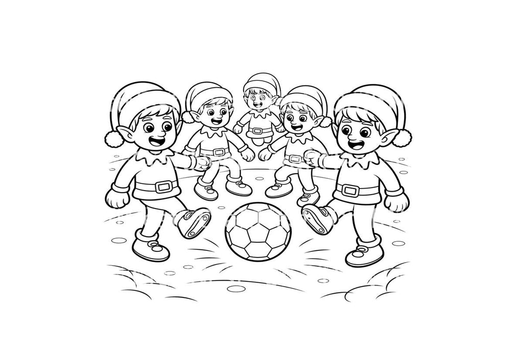 Christmas Elf Soccer Fun Coloring Books