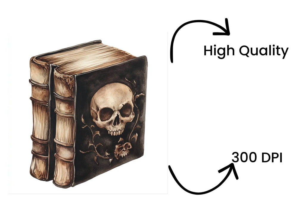 Mystical Skull Grimoire Clipart Bundle